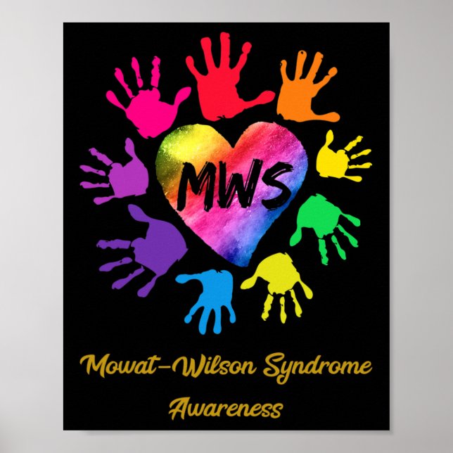 Mowat Wilson Syndrome Awareness Händer Gift Poster (Framsidan)