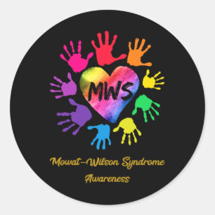 Mowat Wilson Syndrome Awareness Händer Gift Runt Klistermärke