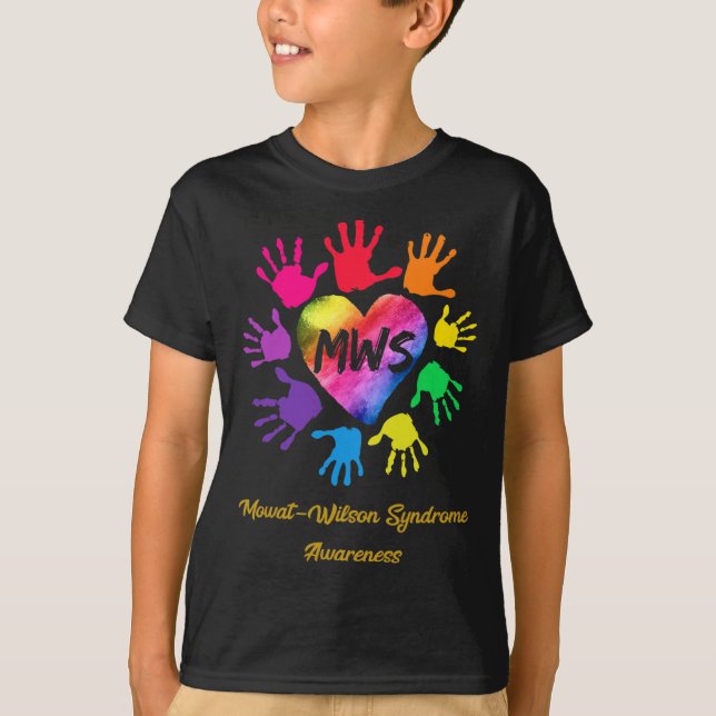 Mowat Wilson Syndrome Awareness Händer Gift T Shirt (Framsida)