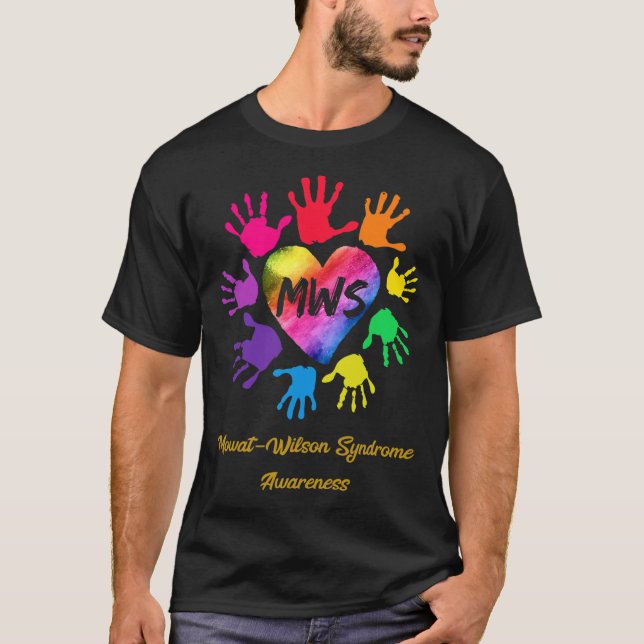 Mowat Wilson Syndrome Awareness Händer Gift T Shirt (Framsida)