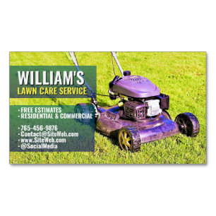 (Mower Service) Landscaping & Gräsmatta Care Grä Magnetiska Visitkort
