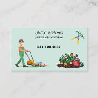 Mowing and Landscaping Business Card Visitkort