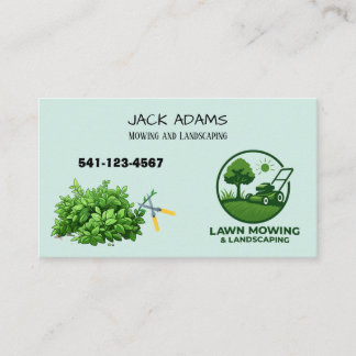 Mowing and Landscaping Business Card Visitkort