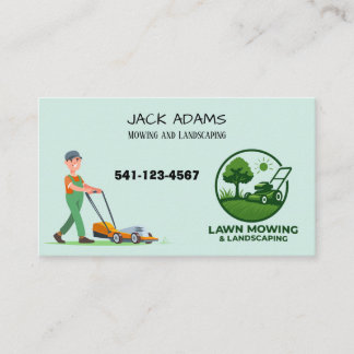 Mowing and Landscaping Business Card Visitkort
