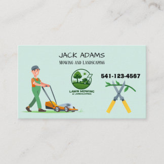 Mowing and Landscaping Business Card Visitkort