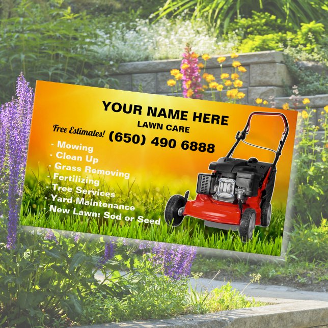 Mowing Service Business Card Lawn Care Visitkort (Skapare uppladdad)