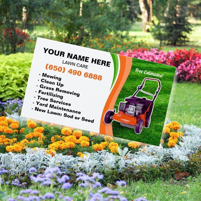 Mowing Service Business Card Lawn Care Visitkort (Skapare uppladdad)
