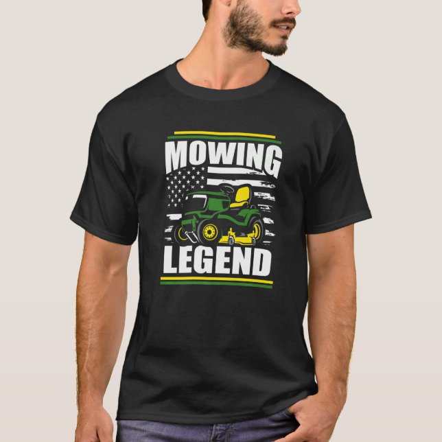 Mows Legend Gräsmatta Mower American Far Da T Shirt (Framsida)