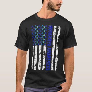 Moyamoya-medvetenhet om USA flagga Moyamoya-sjukdo T Shirt