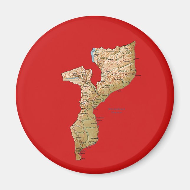Mozambik karta magnet (Framsidan)