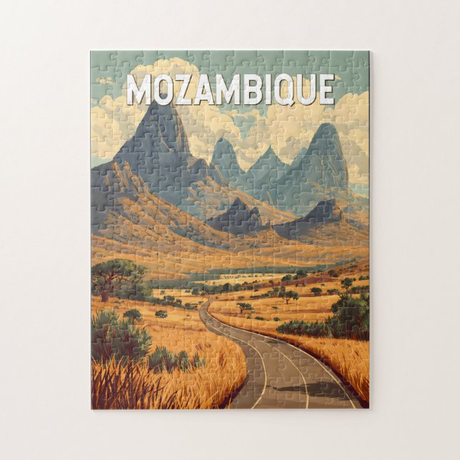 Mozambique Illustration Resa Konst Vintage Pussel (Vertikal)