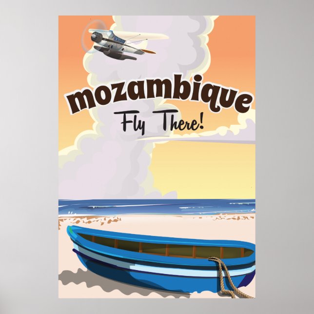 Mozambique reseaffisch tryck (Framsidan)