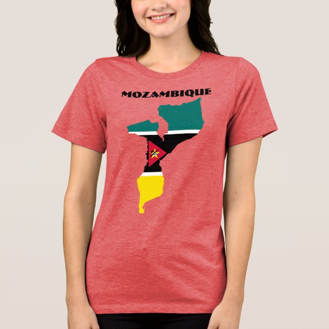 MOZAMBIQUE Speciellt Anpassade Red Tourist T Shirt (Framsida)