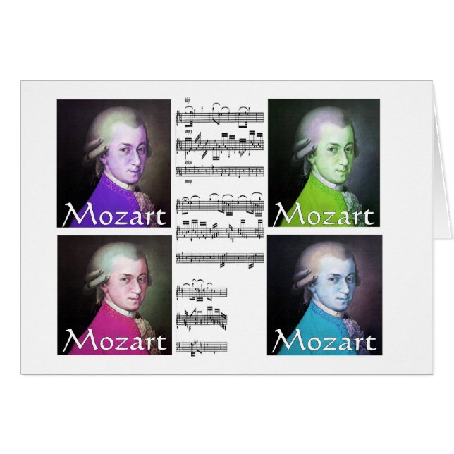 Mozart Älskare Gifts Hälsningskort (Framsidan Horizontal)
