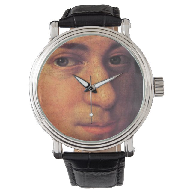 Mozart Ansikte Leather Watch Armbandsur (Framsida)