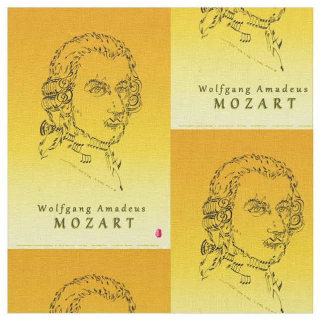 Mozart ansikte musiken tyg (Närbild)
