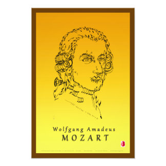 Mozart Ansikte the Music Fototryck