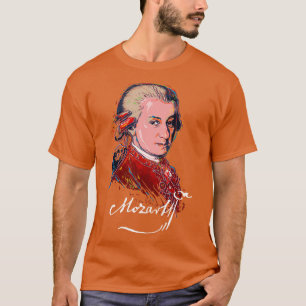Mozart Colorful Porträtt MusicClassicalPiano T Shirt