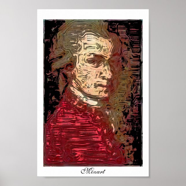 Mozart - En digital Porträtt Poster (Framsidan)