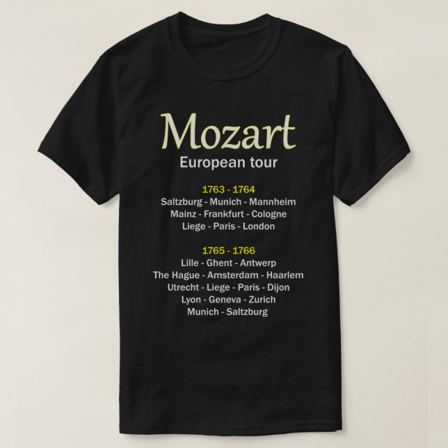Mozart European Tour Merchandise Classic T-Shirt (Design framsida)