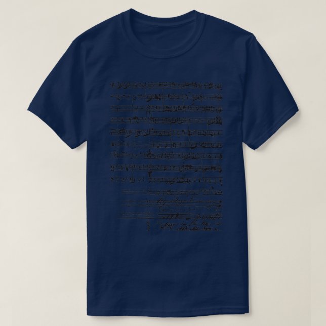 Mozart Manuscript T Shirt (Design framsida)
