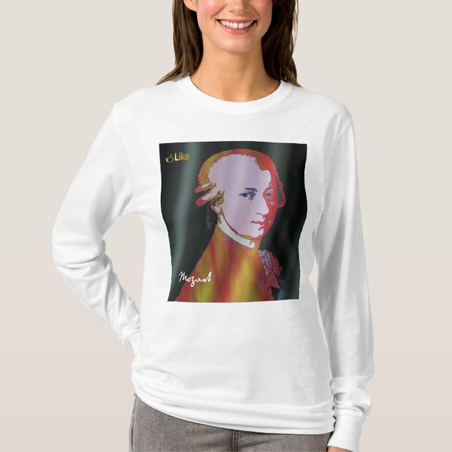 Mozart med "like"-grafik T-shirt (Framsida)