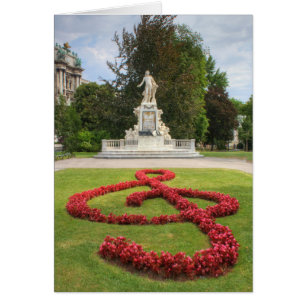 Mozart Memorial i Burggarten Wien Österrike Hälsningskort