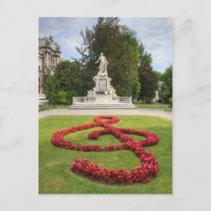 Mozart Memorial i Burggarten Wien Österrike Vykort