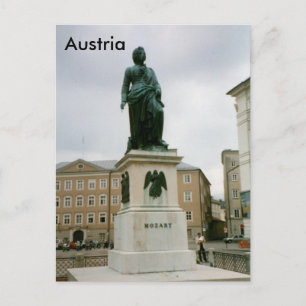 Mozart Monument, Mozartplatz, Salzburg, Österrike Vykort