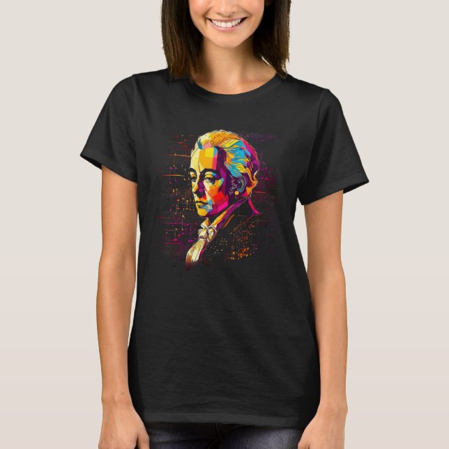 Mozart Music Composer Piano T Shirt (Framsida)