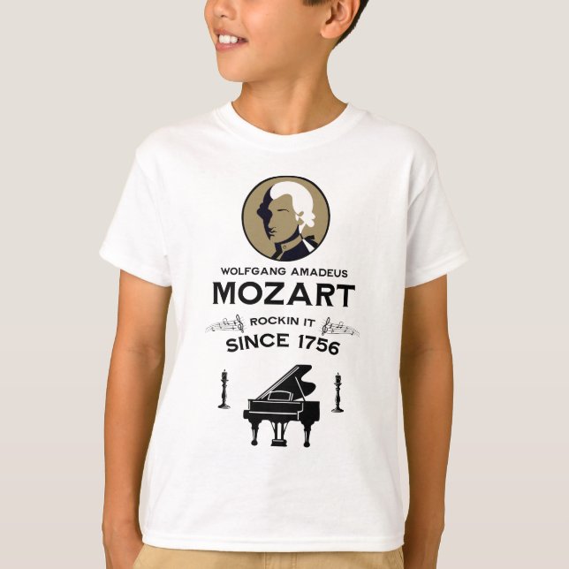 Mozart Musikälskare Present T Shirt (Framsida)