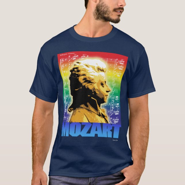 MOZART PÅ MÖRK T SHIRT (Framsida)