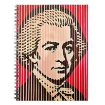 Mozart Porträtt i BAUHAUS optisk illusion stil
