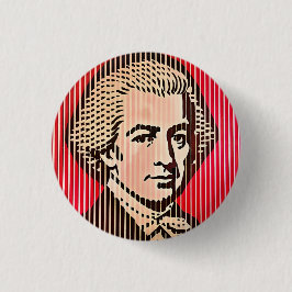 Mozart Porträtt i BAUHAUS optisk illusion stil Knapp