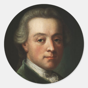 Mozart Porträtt Runt Klistermärke