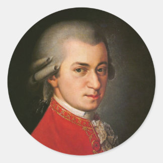 Mozart Porträtt Runt Klistermärke