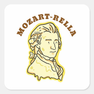 Mozart-rella Funny Music Cheese Pun Sticker Fyrkantigt Klistermärke
