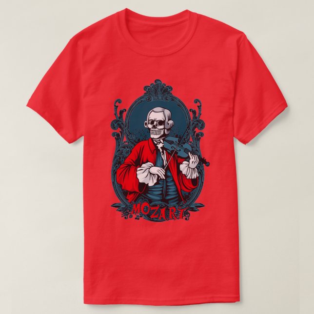 Mozart Skull Pluting Violin T Shirt (Design framsida)