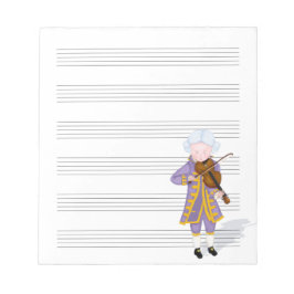 Mozart Spela Violin Music Manuscript Papper Anteckningsblock