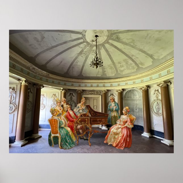 Mozart Spelande Harpsichord Poster (Framsidan)