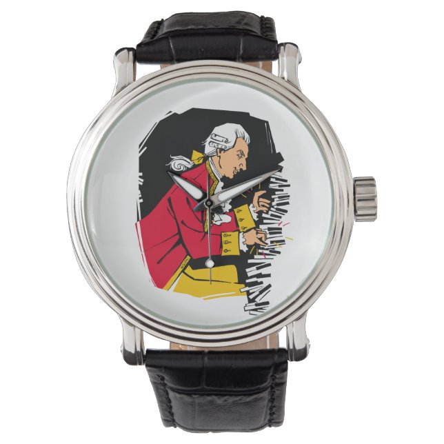 Mozart spelar piano armbandsur (Framsida)