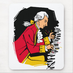 Mozart spelar piano musmatta