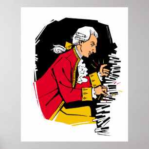 Mozart spelar piano poster