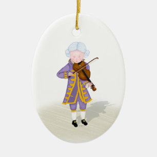 Mozart spelar violin Child Prodigy Classica Music Julgransprydnad Keramik