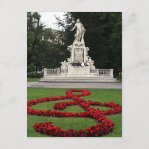 mozart statue wien vykort