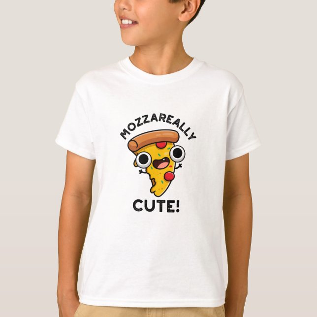 Mozza-verkligen Cute Funny Pizza Pun T Shirt (Framsida)