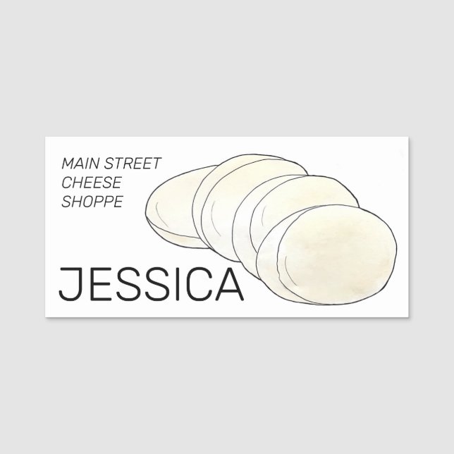 Mozzarella Cheese Shop Cheesemonger Dairy Food Namnbricka (Framsida)
