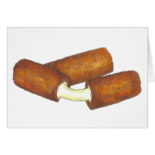 Mozzarella Cheese Sticks Junk Food Foodie Card Hälsningskort