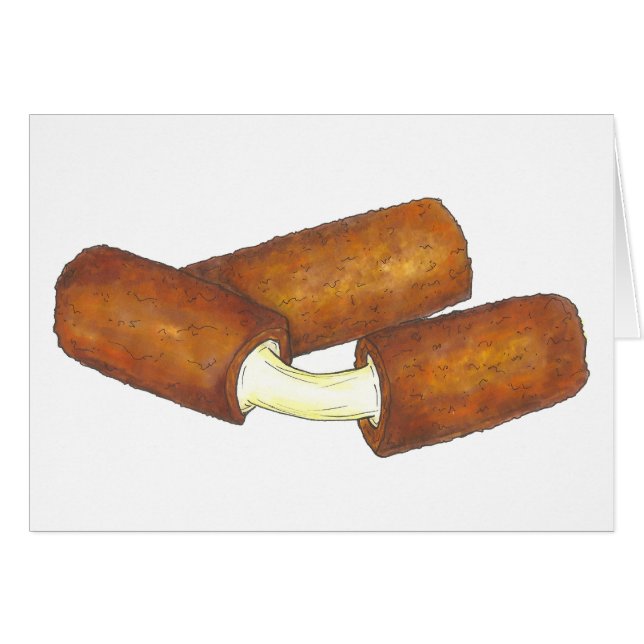 Mozzarella Cheese Sticks Junk Food Foodie Card Hälsningskort (Framsidan Horizontal)