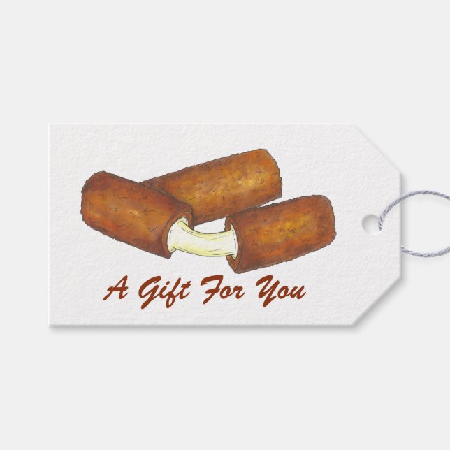 Mozzarella Cheese Sticks Junk Food Foodie Gift Mär Presentetikett (Framsidan (Horisontell))